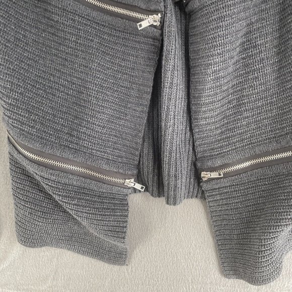 Rock and Republic Cardigan Sweater Womens Medium Chain Knit Zippers Long Sleeve - Picture 2 of 12